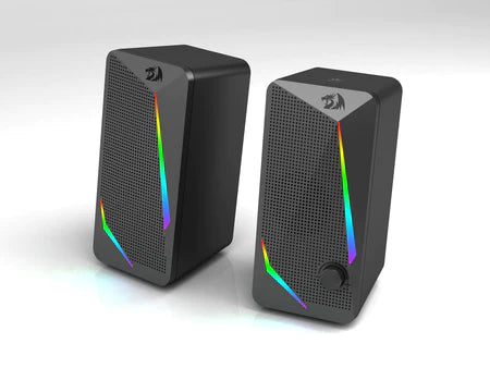 Redragon GS510 Waltz RGB Desktop Speakers, 2.0 Channel PC Computer Stereo Speaker with 4 Colorful LED Backlight Modes, Enhanced Bass and Easy-Access Volume Control, USB Powered w/ 3.5mm Cable Redragon GS510 Waltz RGB Desktop Speakers, 2.0 Channel PC Computer Stereo Speaker with 4 Colorful LED Backlight Modes, Enhanced Bass and Easy-Access Volume Control, USB Powered w/ 3.5mm Cable
